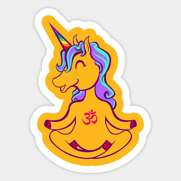 unicorn and yoga Sticker by mooby21